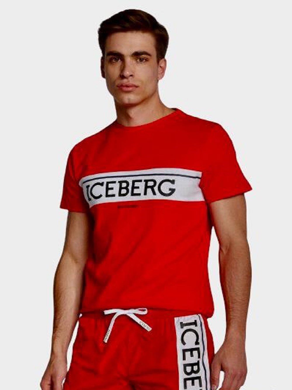 Camiseta de algodón con cuello redondo y media manga Iceberg ICE2MTS01