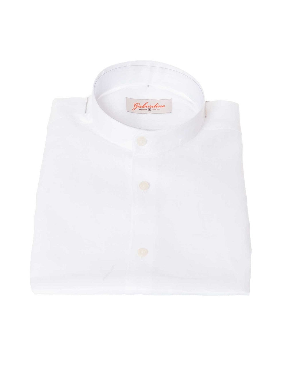 Camicia in cotone Gabardine con collo alla coreana