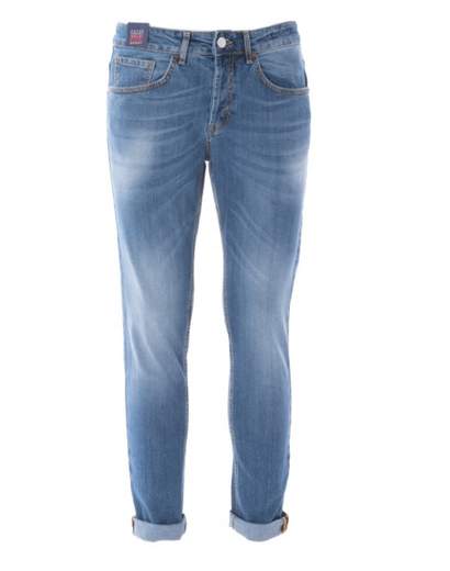 Vaqueros PH SPORT 5TK de algodón azul, lavado oscuro. Rotos. Cinco bolsillos. 99 % algodón, 1 % licra. Hechos en Italia.