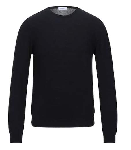 Jersey de punto negro de John & Jill, sin aplicaciones, tejido ligero, cuello redondo, color liso, mangas largas, sin bolsillos.