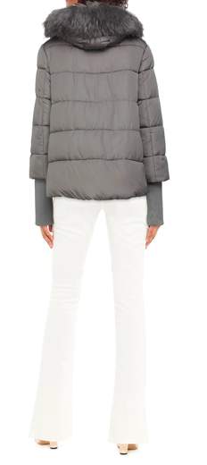 Piumino Toy G T701 Grigio in pelo sintetico, tessuto sherpa, applicazione removibile, tinta unita Toy G T701 GRIGIO