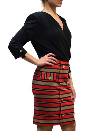 Abito Cristinaeffe modello Racil in jersey a righe Cristinaeffe RACIL ROSSO