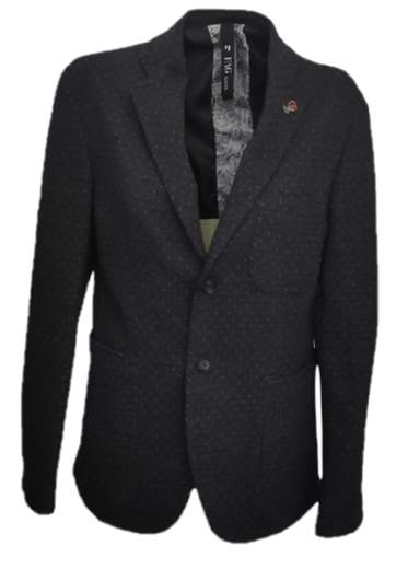 Chaqueta gris Faag 18AIGI01ROT con cierre de botones, bolsillos interiores y exteriores. Fabricada en Italia.