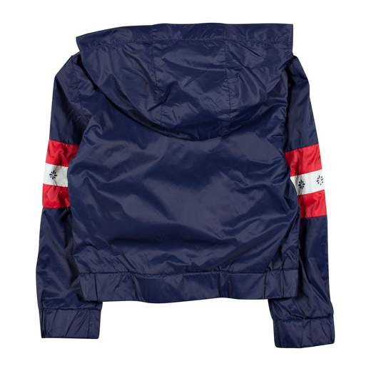 Chaqueta de plumas azul John Richmond RIP19051KW con gorro y bolsillos delanteros con cremallera