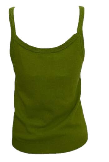 Camiseta sin mangas de mezcla de cachemira verde Twinset PS83EK