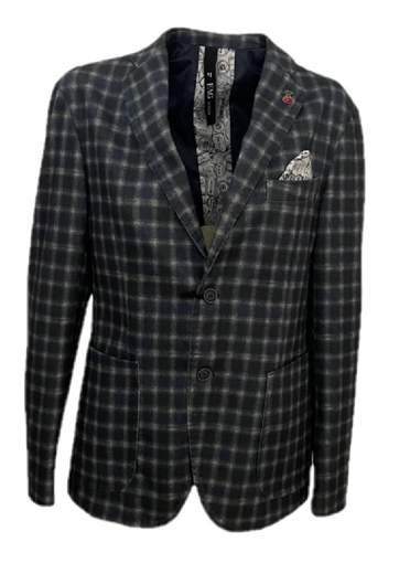 Giacca Fag modello 18AIGI01SIRM Blu con applicazione e chiusura bottoni Fag 18AIGI01SIRM BLU