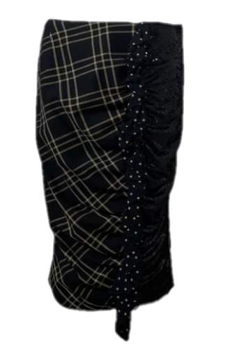 Gonna Cristinaeffe BACKY Nero al ginocchio con drappeggio e paillettes Cristinaeffe BACKY NERO