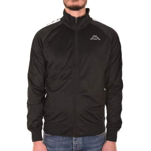 Sudadera Kappa 301EFU0 para hombre en color negro, de poliéster cepillado con gráficos integrales.