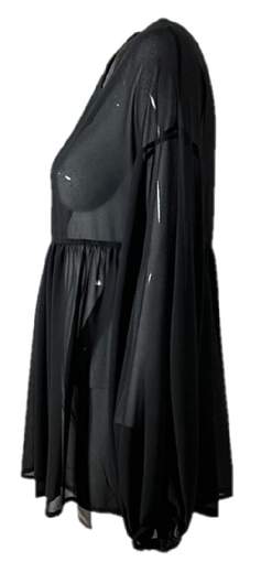 Blusa Toy G GEORGETTE Nero velata in tinta unita con maniche lunghe