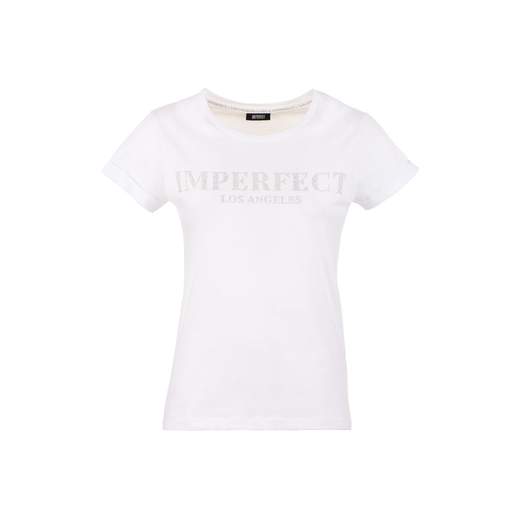 Camiseta de mujer Imperfect IW21S04TG con logotipo de latón en la parte delantera.