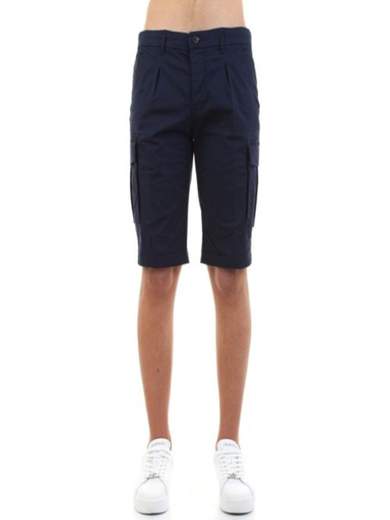 Yes Zee P745PL00 Blue Men's Cargo Bermuda Shorts with Side Pockets Men's