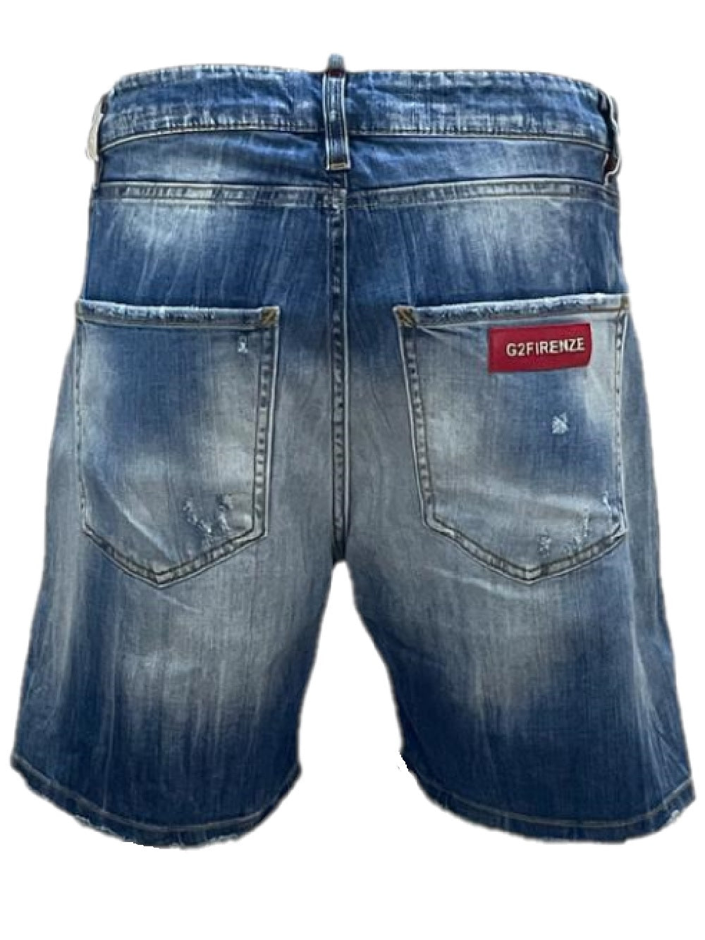 Bermudas G2FIRENZE con rotos y efecto intercambiado, cintura con trabillas para cinturón, cierre de cremallera.