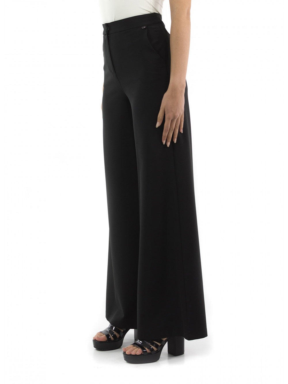 Pantalón Blugirl Folies de talle alto en color liso con cierre de cremallera oculta