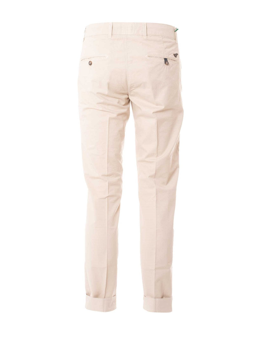 Pantalones beige lisos con bolsillos americanos delanteros y traseros de Henry Cotton