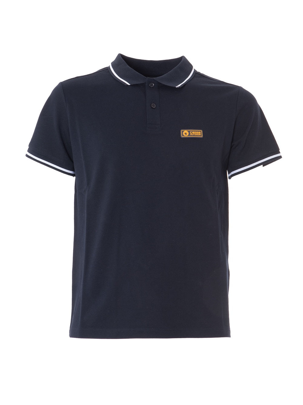 Polo Ciesse Piumini STASH 389 de color liso con ribete en contraste y logotipo de goma en el pecho