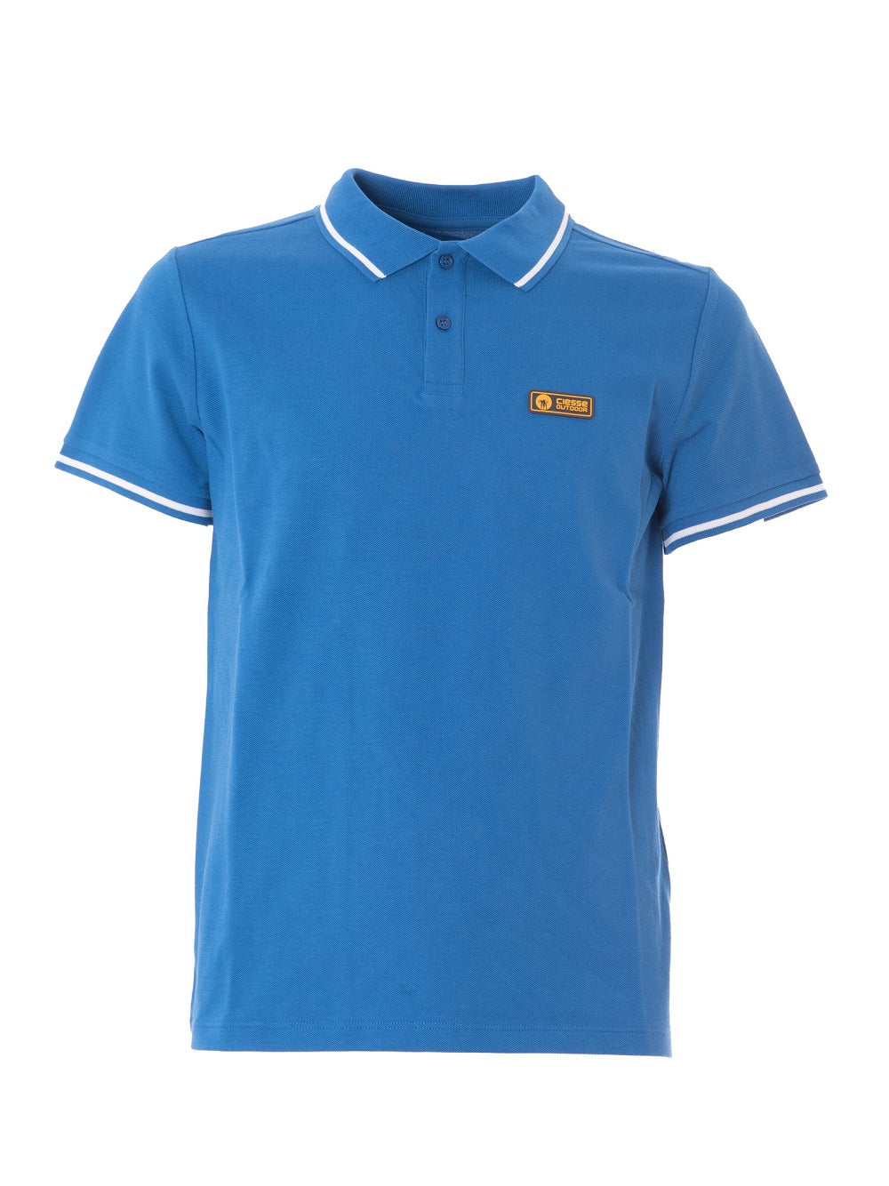 Polo Ciesse Piumini STASH 397 de color liso con ribete en contraste y logotipo de goma en el pecho