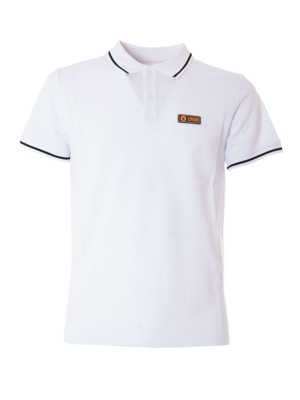 Polo Ciesse Piumini STASH 100 de color liso con ribete en contraste y logotipo de goma en el pecho