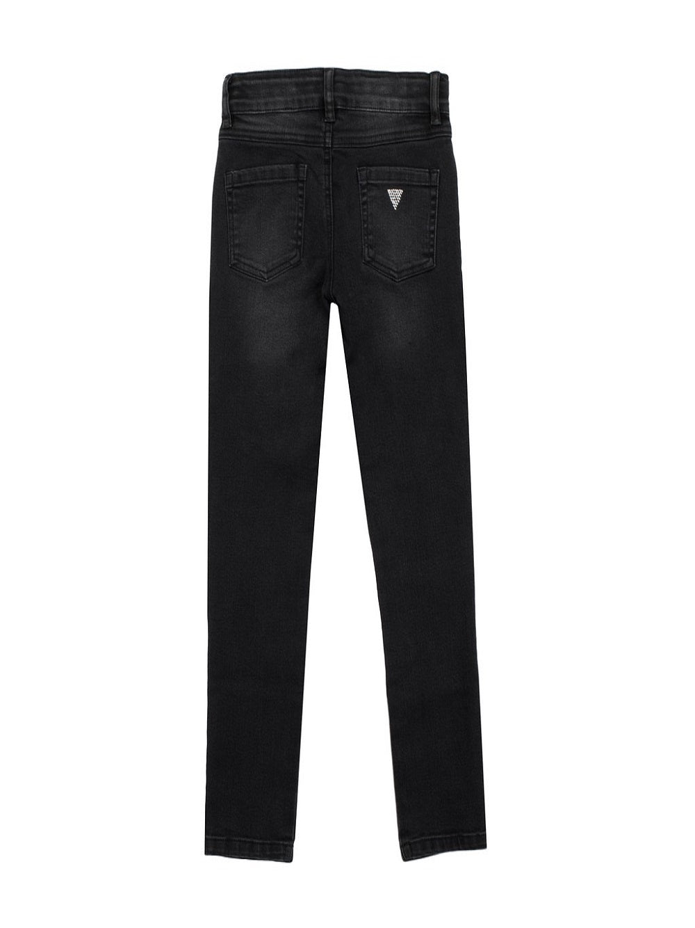 Jeans Guess J1BAA0 quattro tasche, tinta unita con chiusura a zip e bottoni con logo