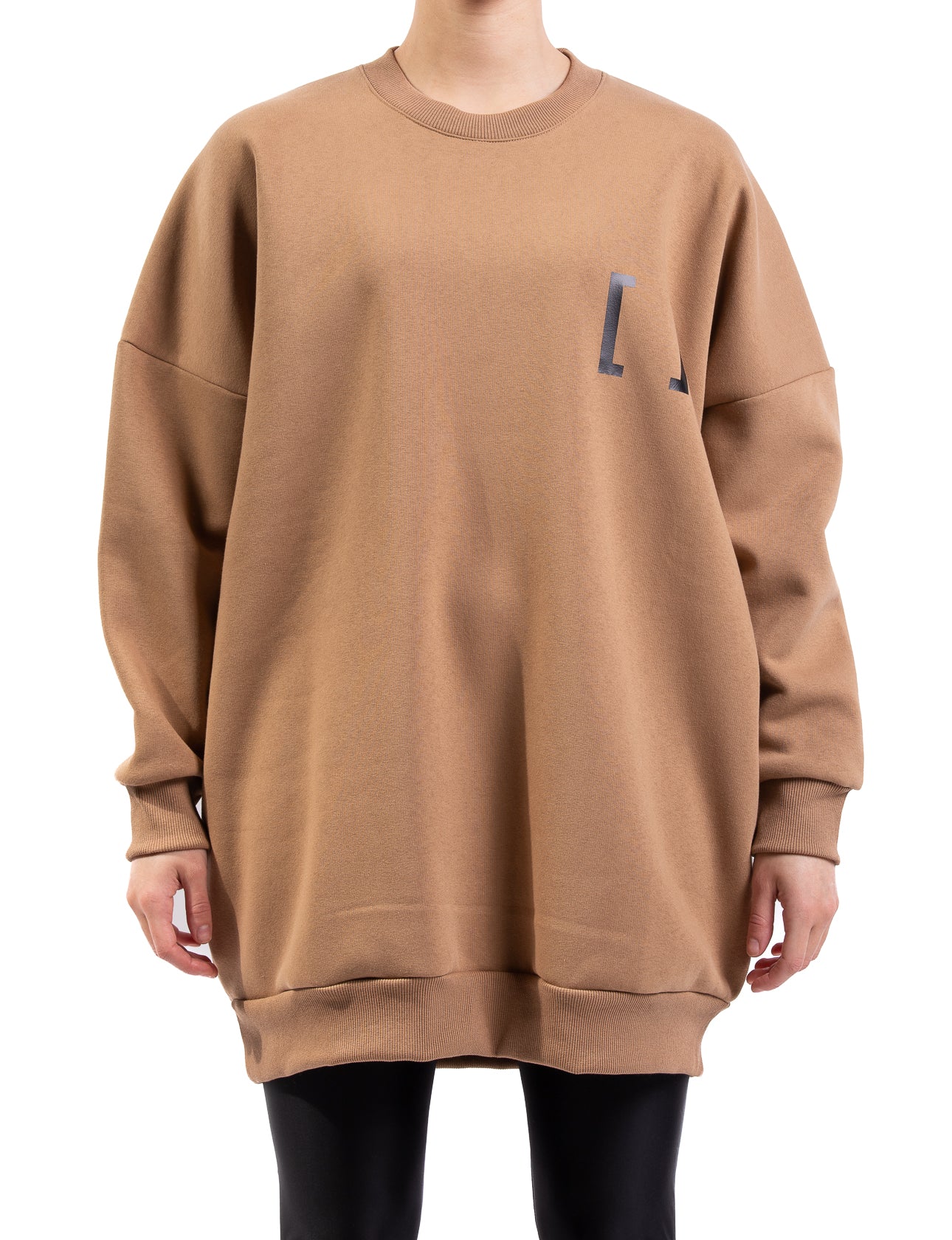 Felpa maxi Gavroche Paris modello D805 Marrone con logo posteriore