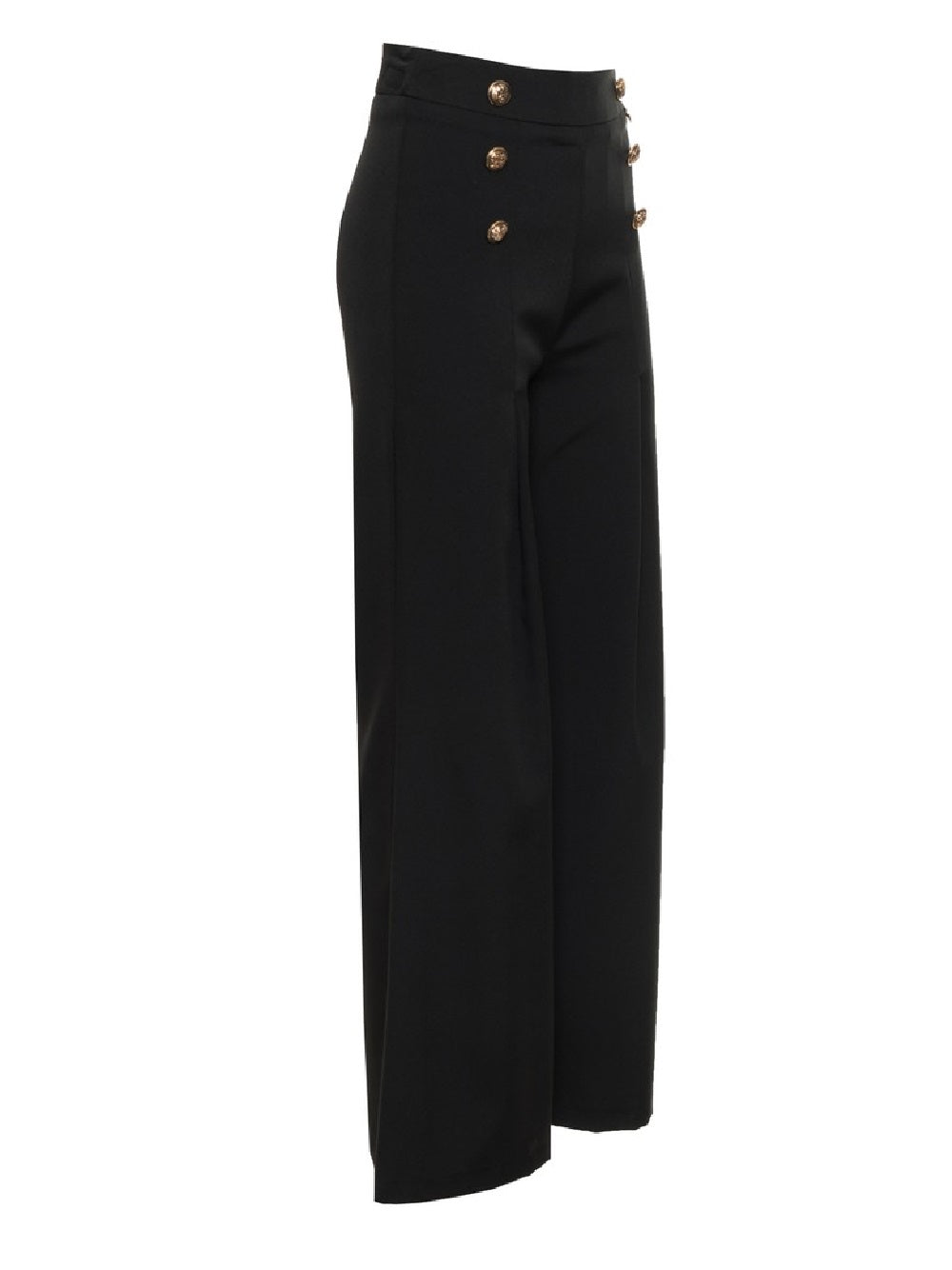 Pantalone Mangano a palazzo con logo e chiusura a zip Mangano P06OMNG00030 NERO