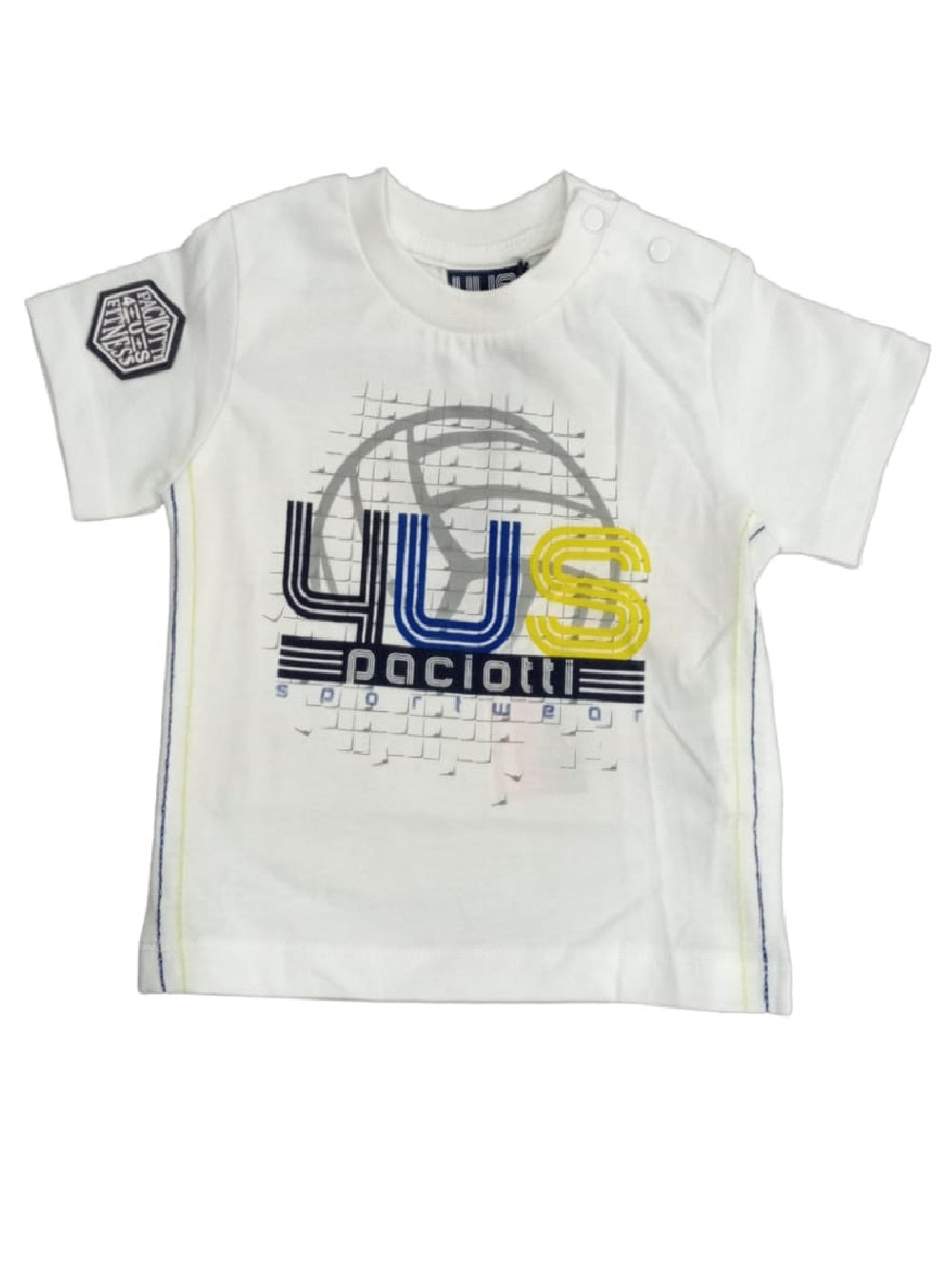 T-Shirt Cesare Paciotti 4US Kids con stampa logo Cesare Paciotti TSP600BP BIANCO