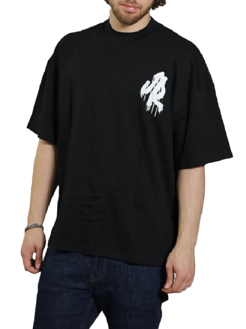 T-shirt John Richmond modello UMP22150TS oversize nera a manica corta