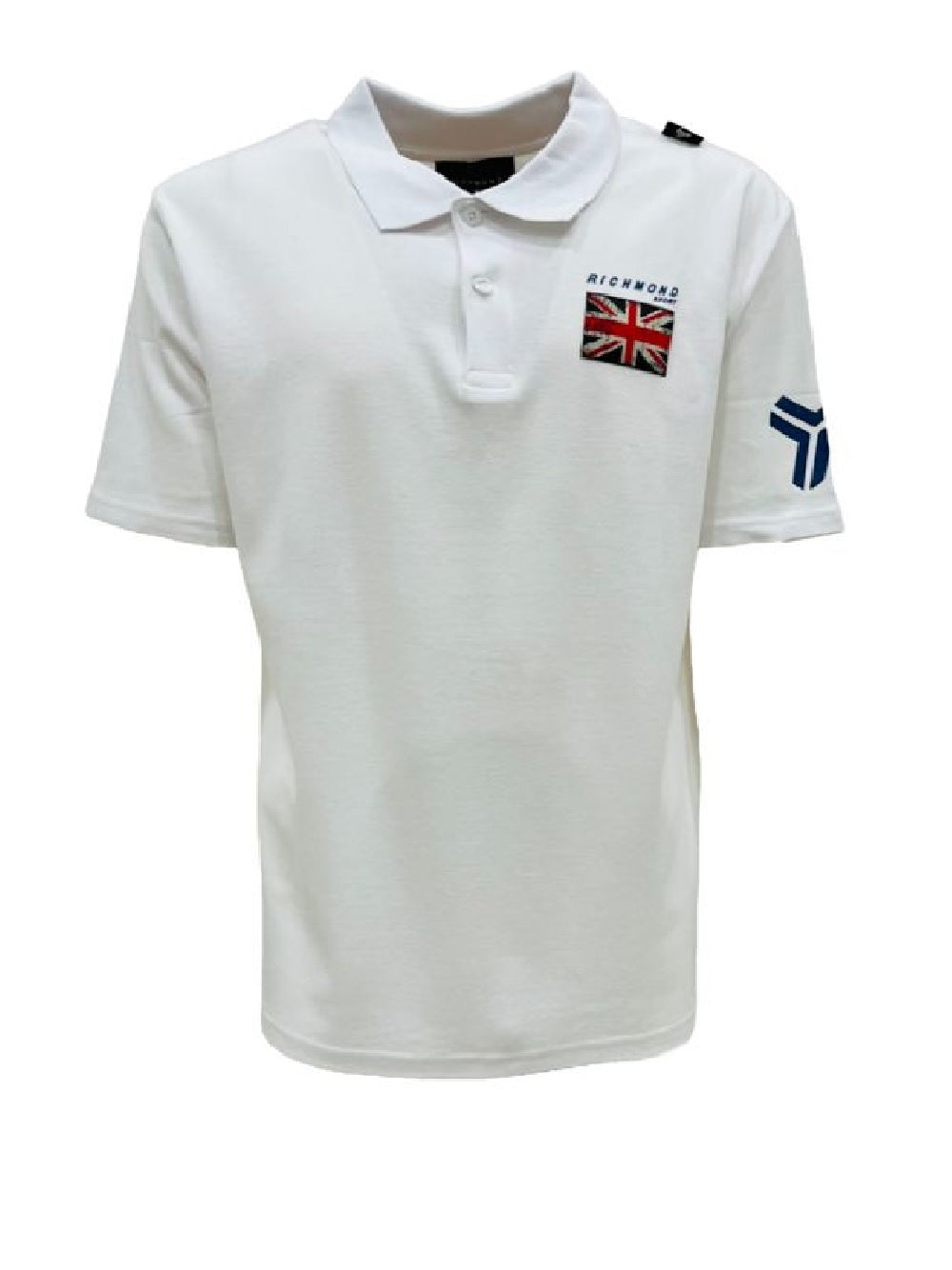 Polo John Richmond modello UMP22024PO con bandiera inglese