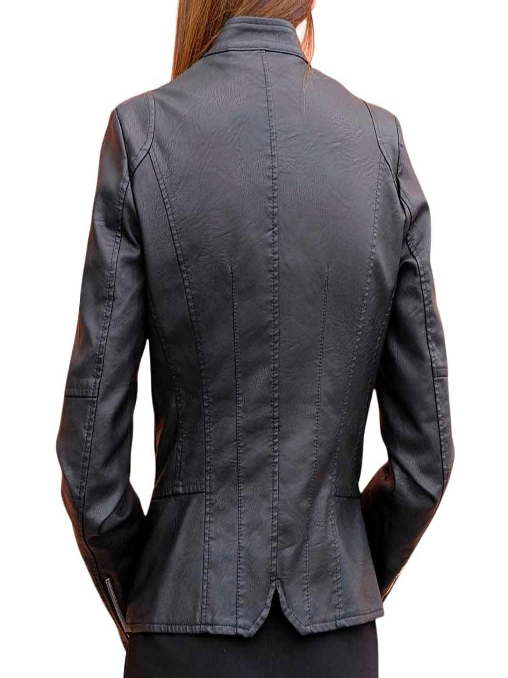 Toy G Toy G T6890 Chaqueta de piel sintética negra, detalle de cremallera