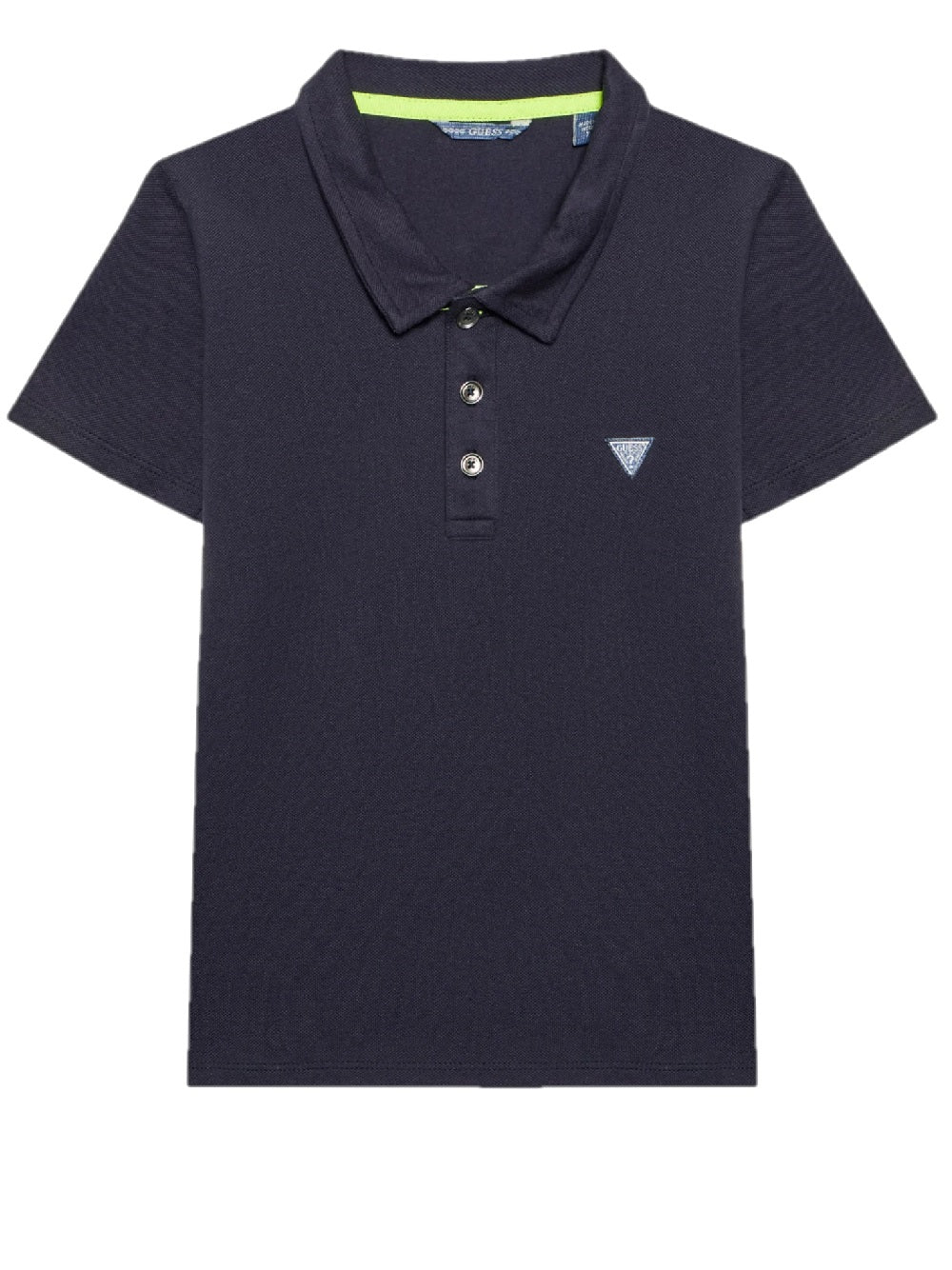 Polo Guess L2GP02KAPY0 con bottore e logo al petto.