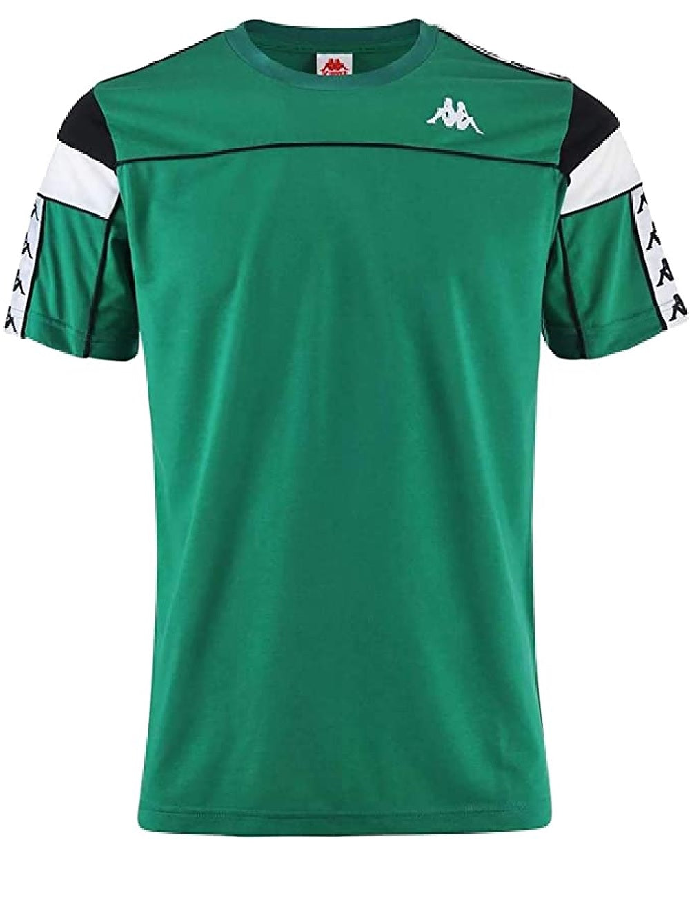 T-Shirt Kappa modello 303WBS0 banda 222 con ripetizione del logo su spalle e maniche