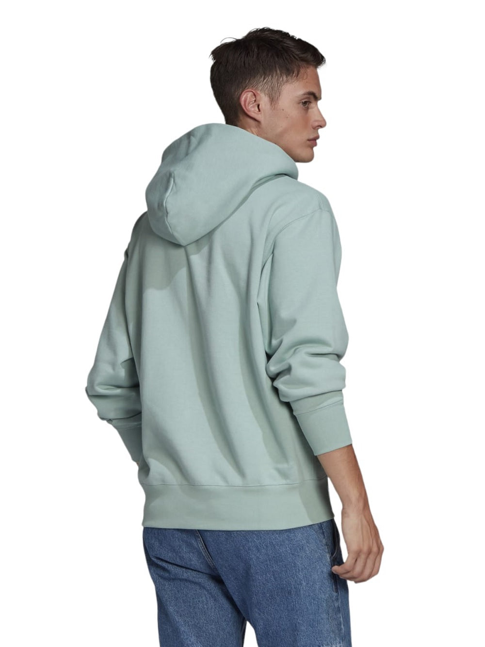 Felpa Adidas modello GN3382 con cappucci e logo patch felpa Adidas GN3382 VERDE