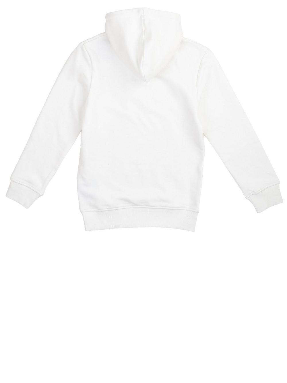 Felpa Trussardi Kids modello TBA22044FE con stampa grafica sul petto, cappuccio con coulisse, maniche lunghe e polsini a coste Trussardi TBA22044FE BIANCO