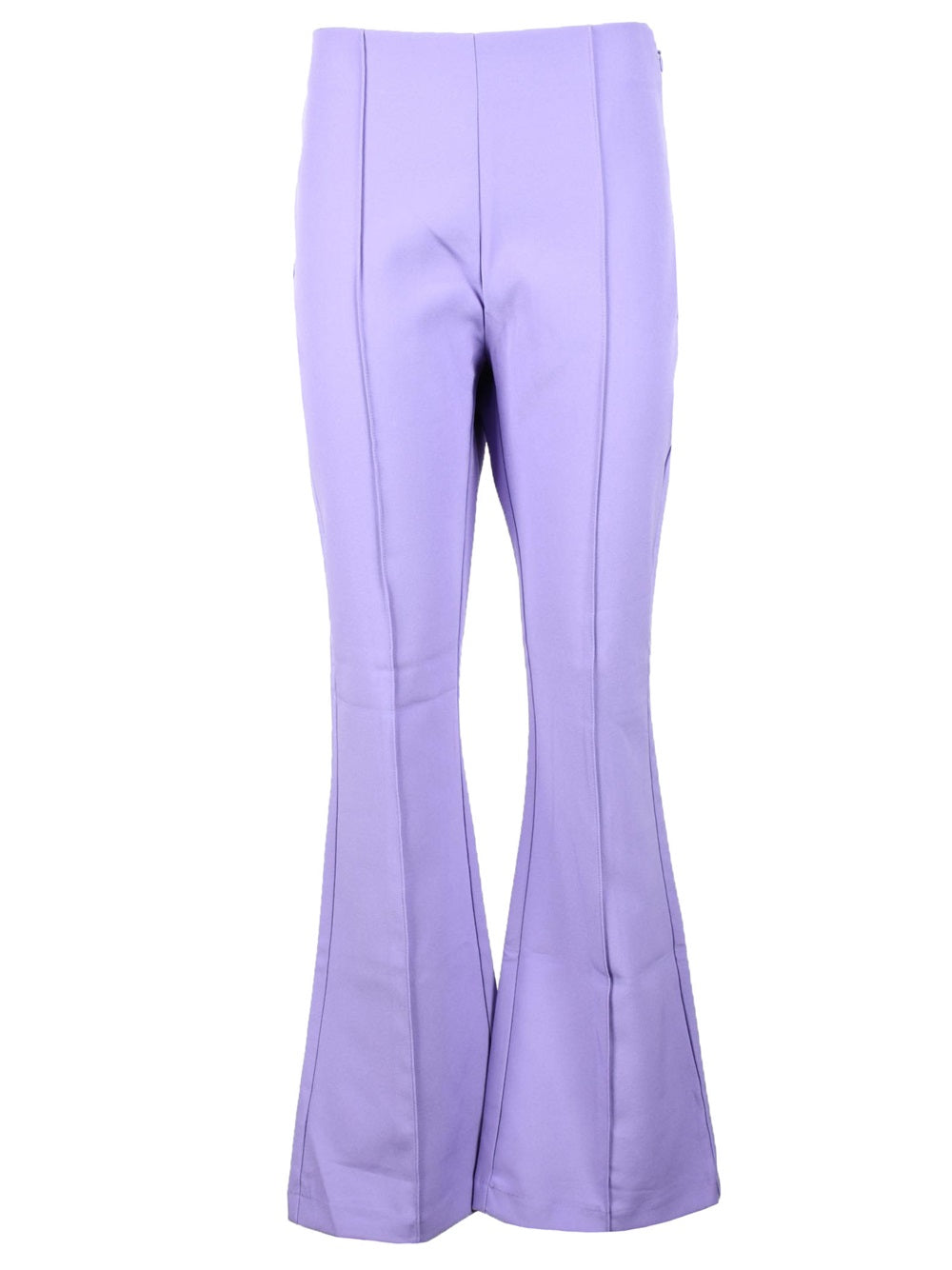 Only trousers with flared legs, elasticated waist and hidden side zip