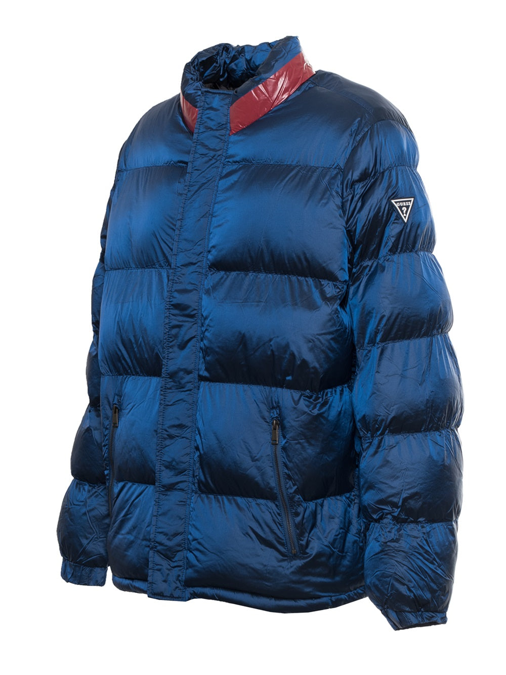 Chaqueta de plumas para hombre Guess modelo X2RL07WF872 color liso con logo, cierre de cremallera y botón
