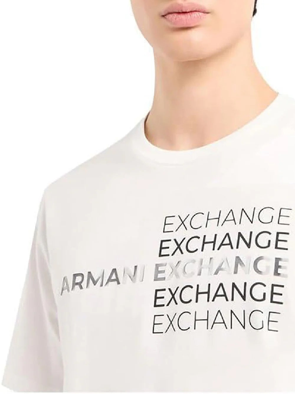 T-shirt Uomo Armani Exchange modello 3DZTAC ZJ9TZ con logo sul petto Emporio Armani 3DZTAC ZJ9TZ BIANCO