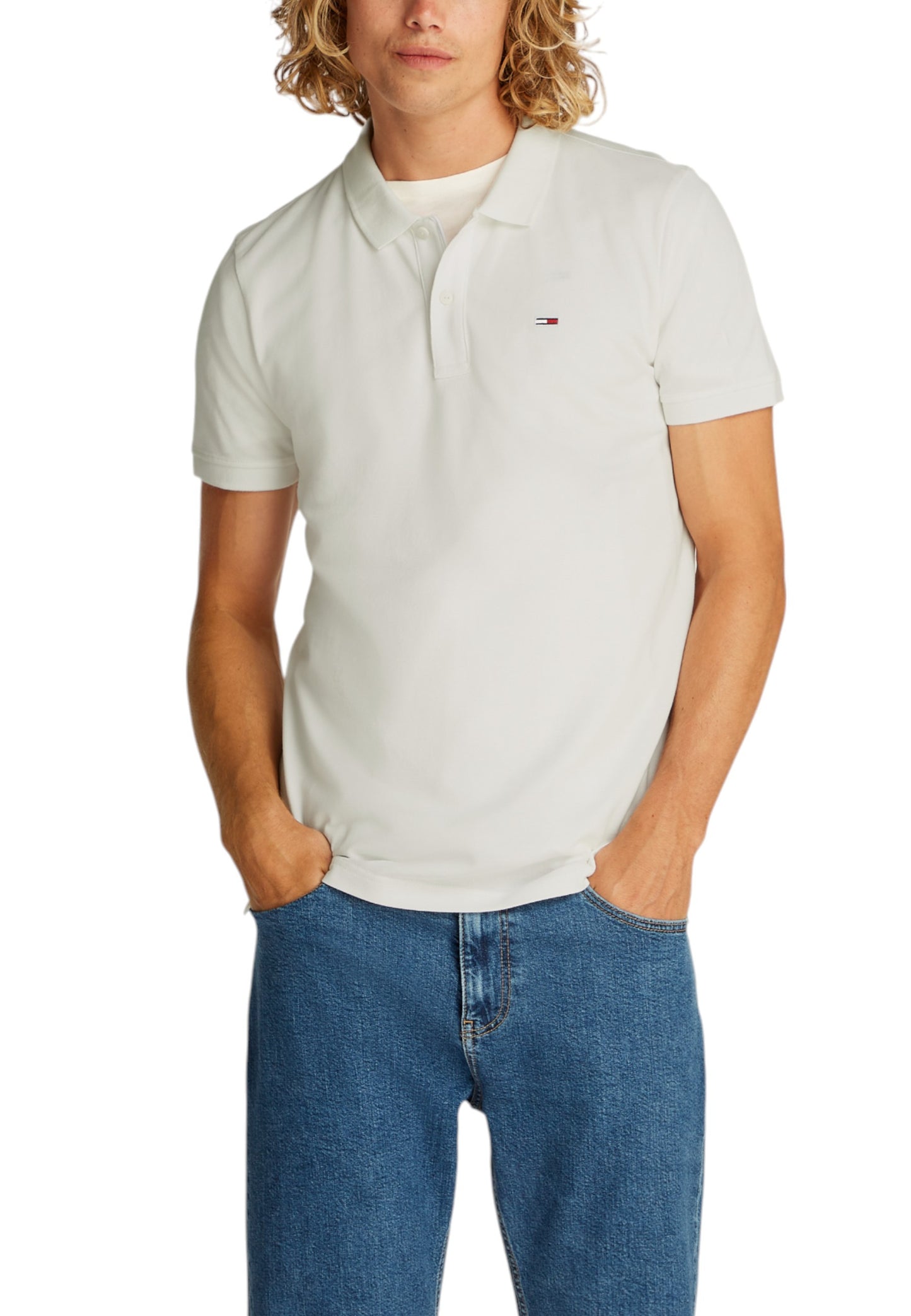Tommy Hilfiger Jeans Polo Uomo Tommy Hilfiger Jeans DM0DM20676 white Bianco