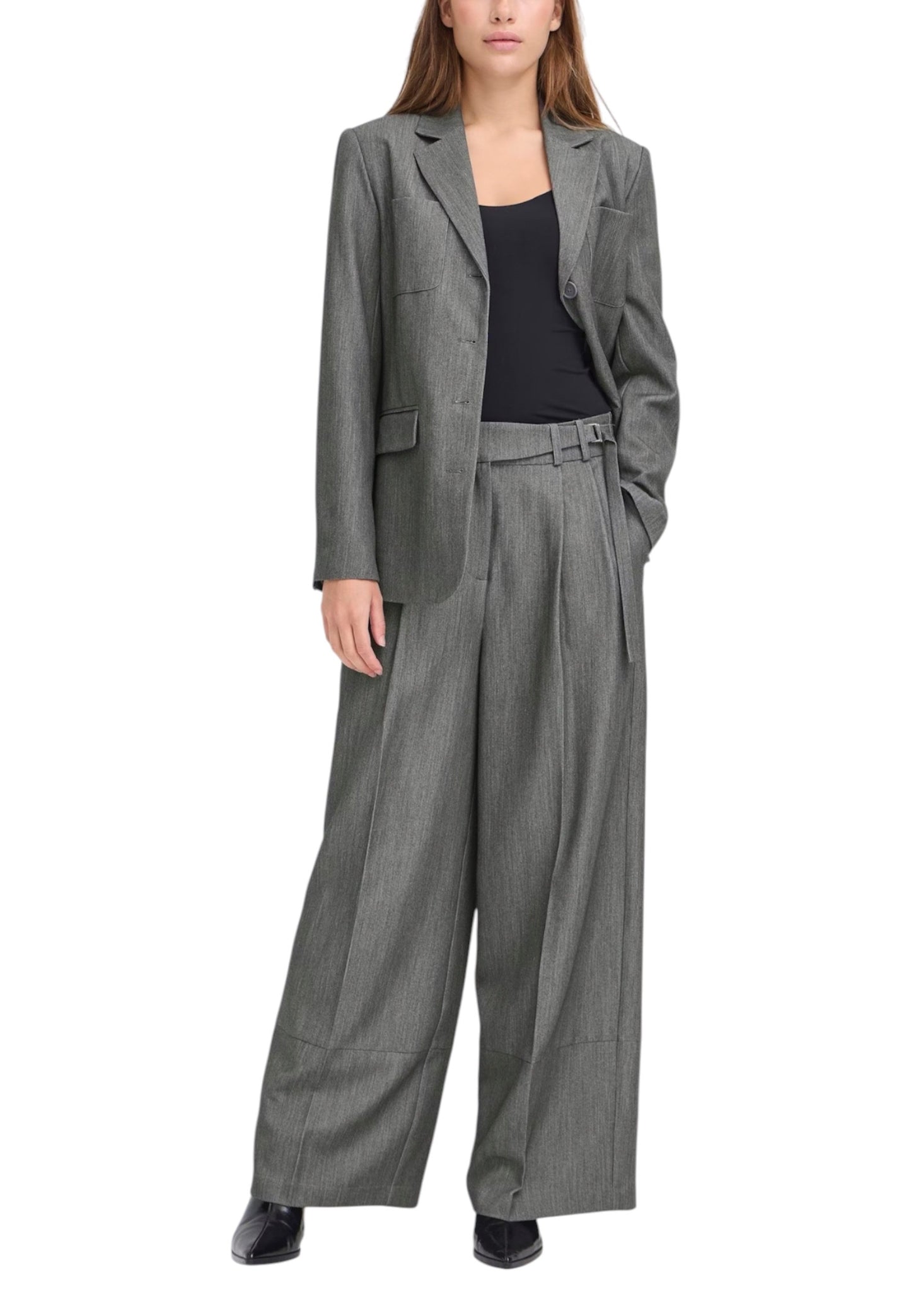 Ichi Pantaloni Donna Ichi 20124453 grey grey