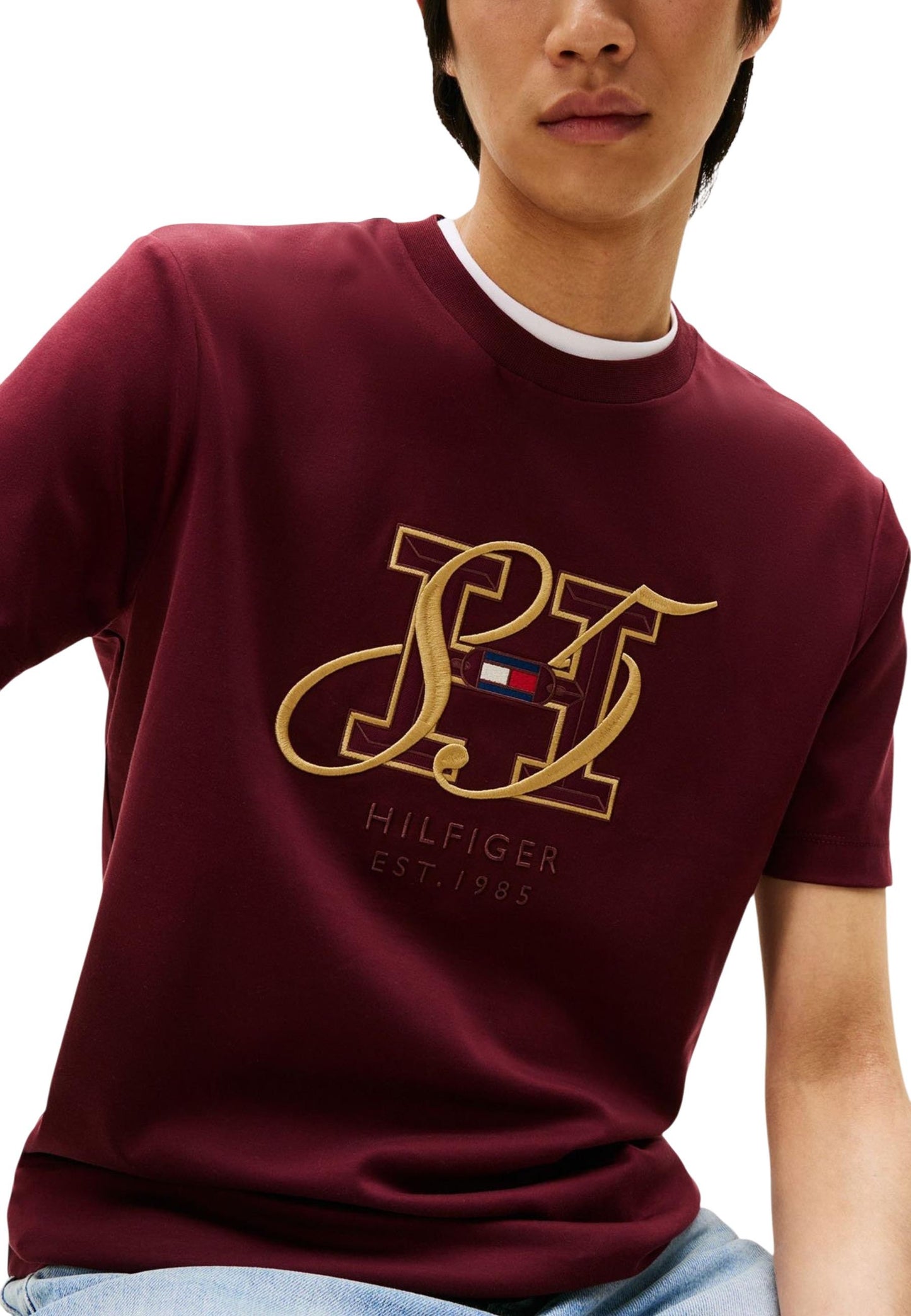Tommy Hilfiger T-Shirt Uomo Tommy Hilfiger MW0MW39569 bordeaux bordeaux