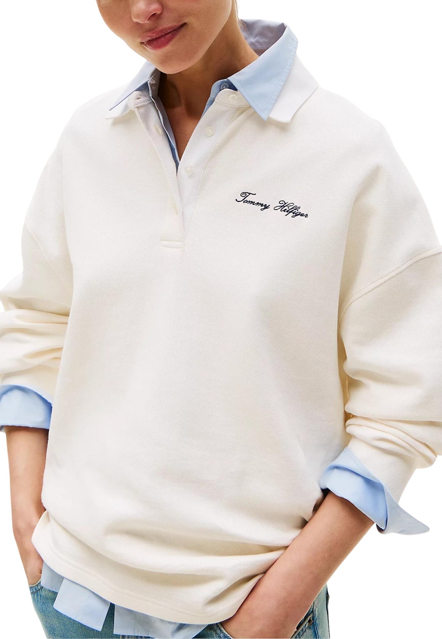 Tommy Hilfiger Felpa Donna Tommy Hilfiger WW0WW45779 white white