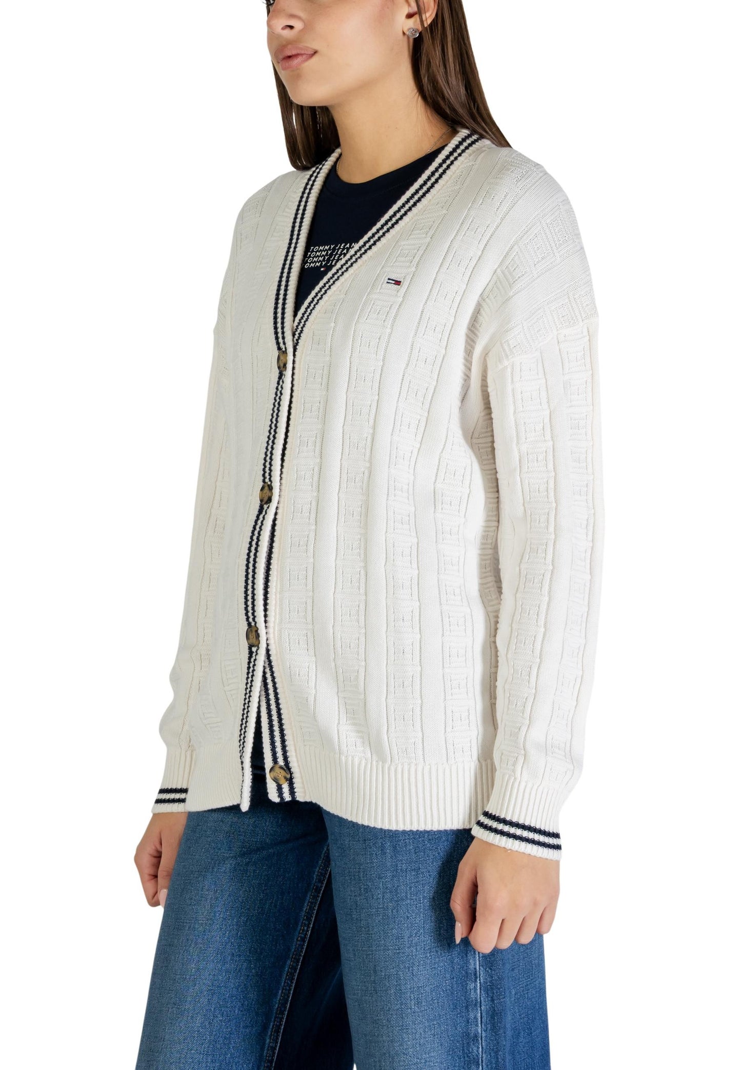 Tommy Hilfiger Jeans Cardigan Donna Tommy Hilfiger Jeans DW0DW22026 white white