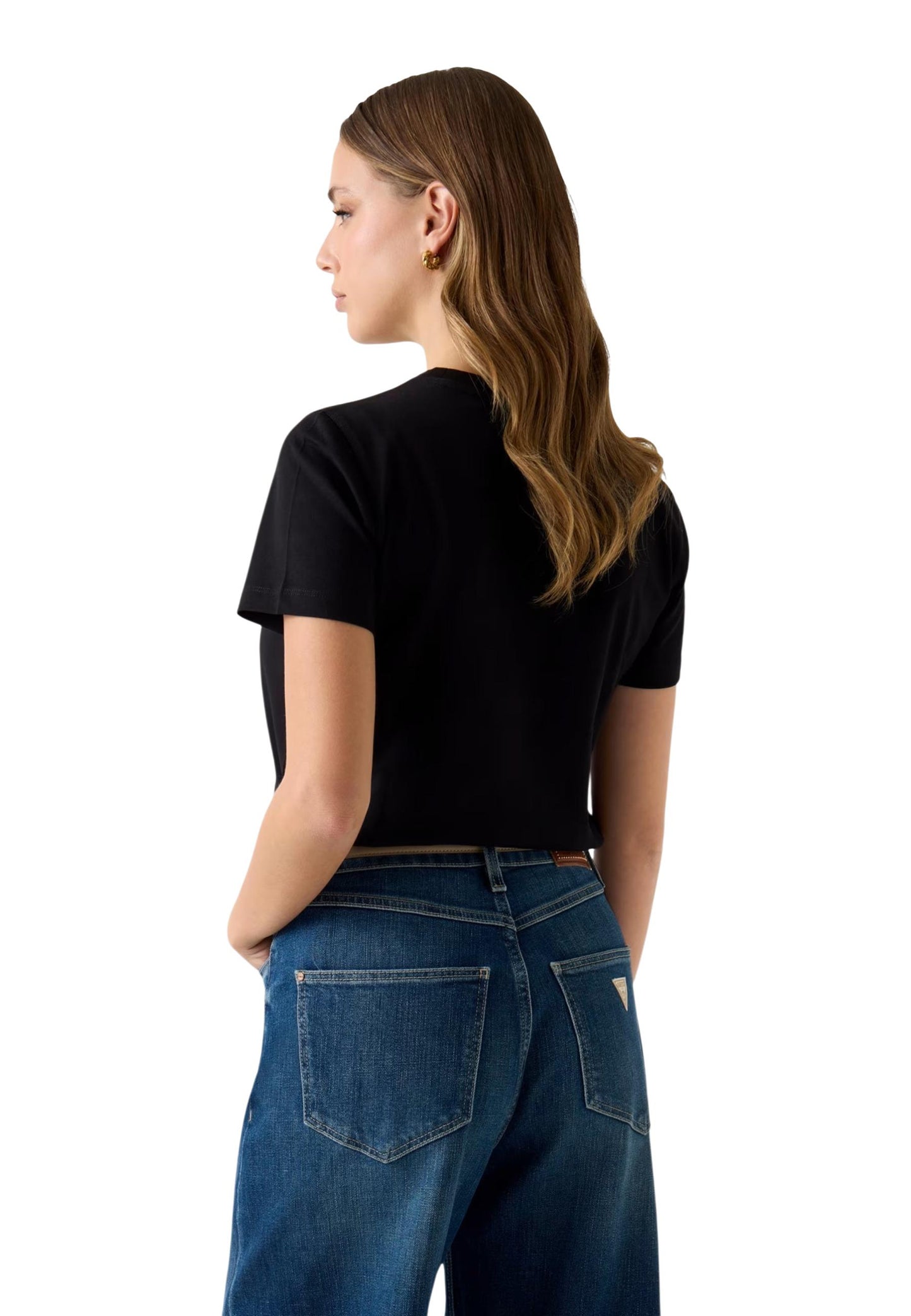 Guess T-Shirt Donna Guess SS CN GUESS STUDS SCRIPT TEE black black