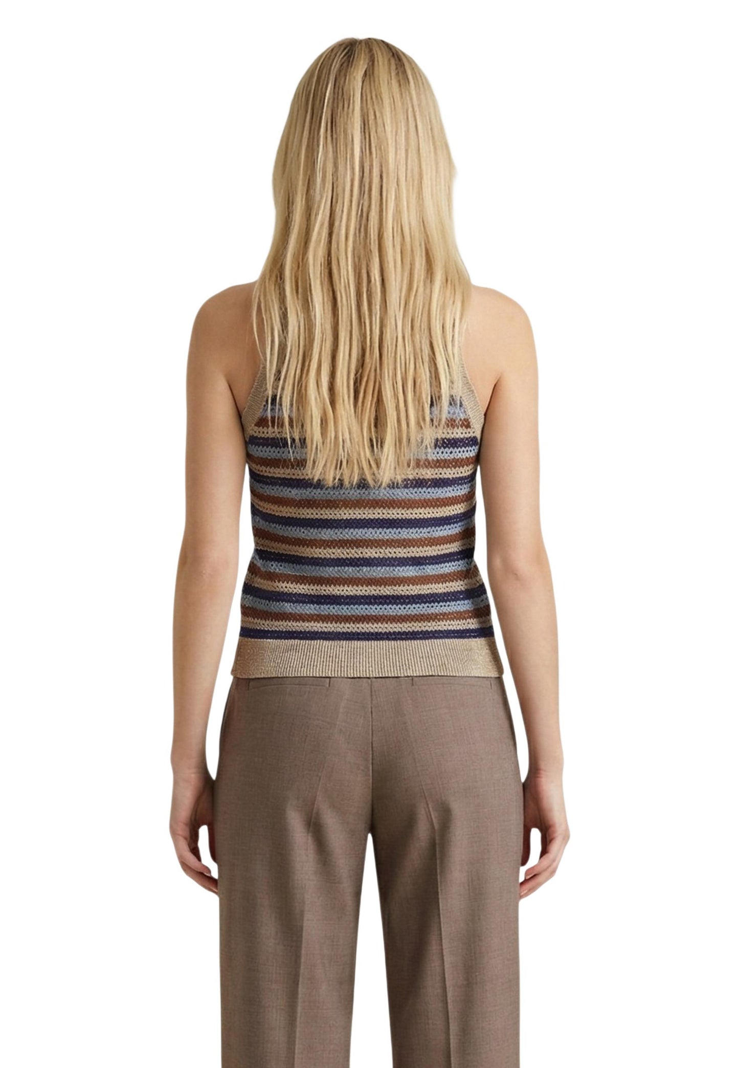 Artigli Gilet Donna Artigli TOP MULTIRIGHE LUREX beige beige