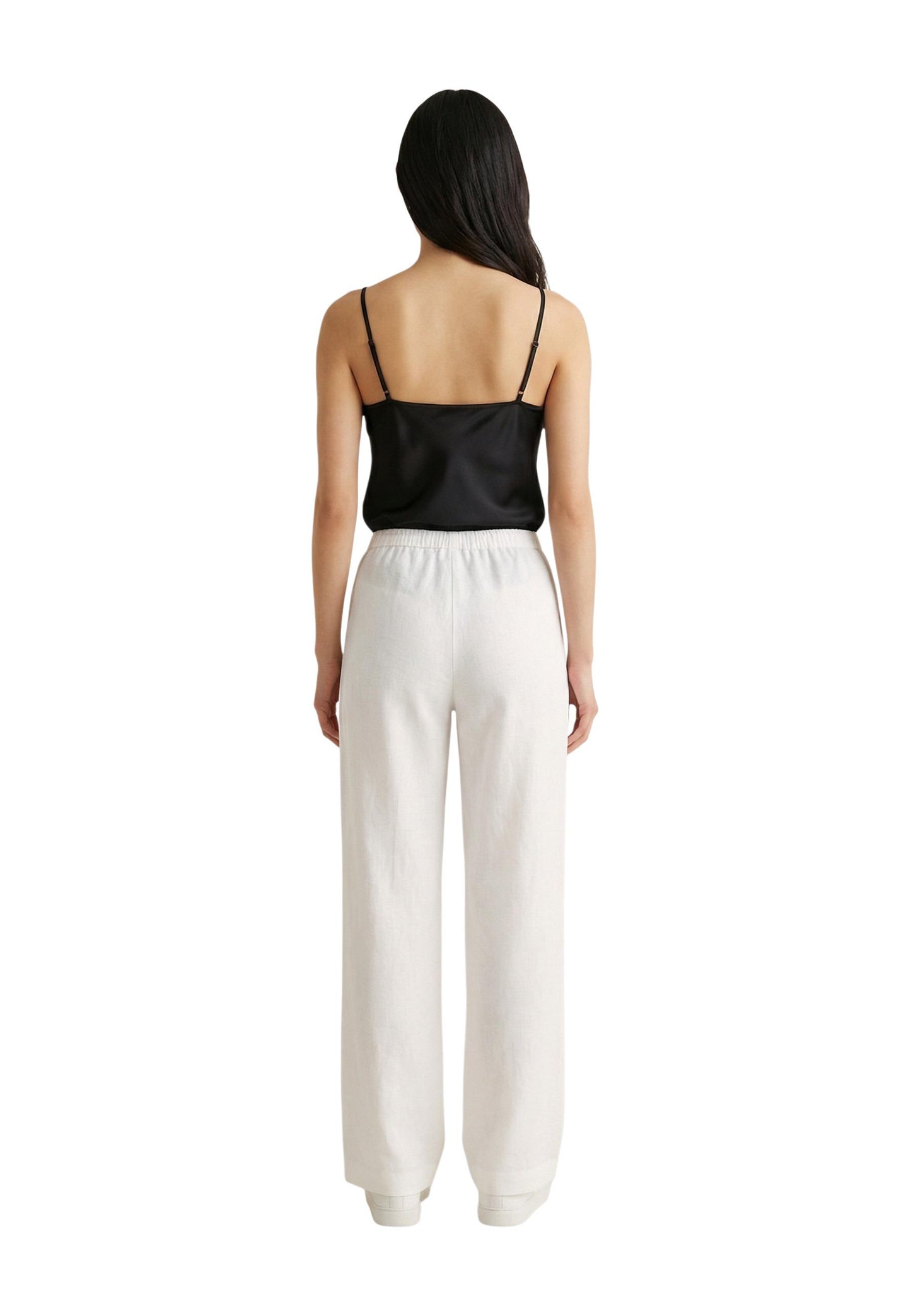 Only Pantaloni Donna Only Onlita Mw Linen Look Wide Tlr white white