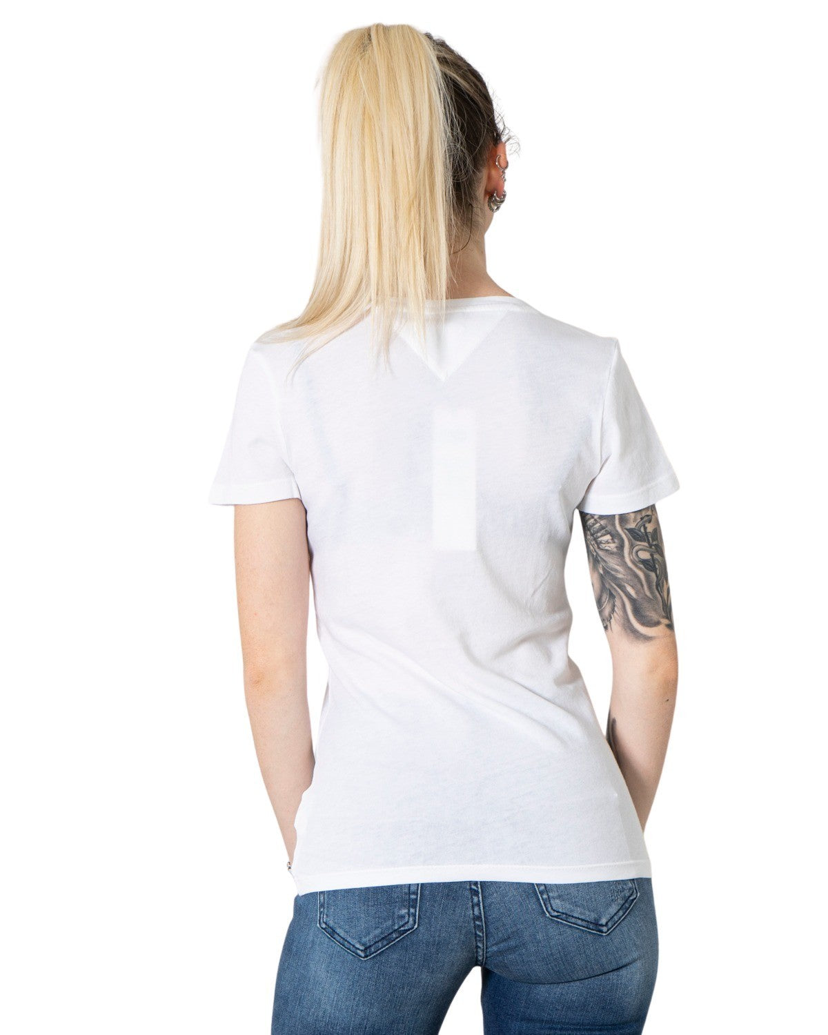 Tommy Hilfiger Jeans T-Shirt Donna Tommy Hilfiger Jeans DW0DW09558 white Bianco