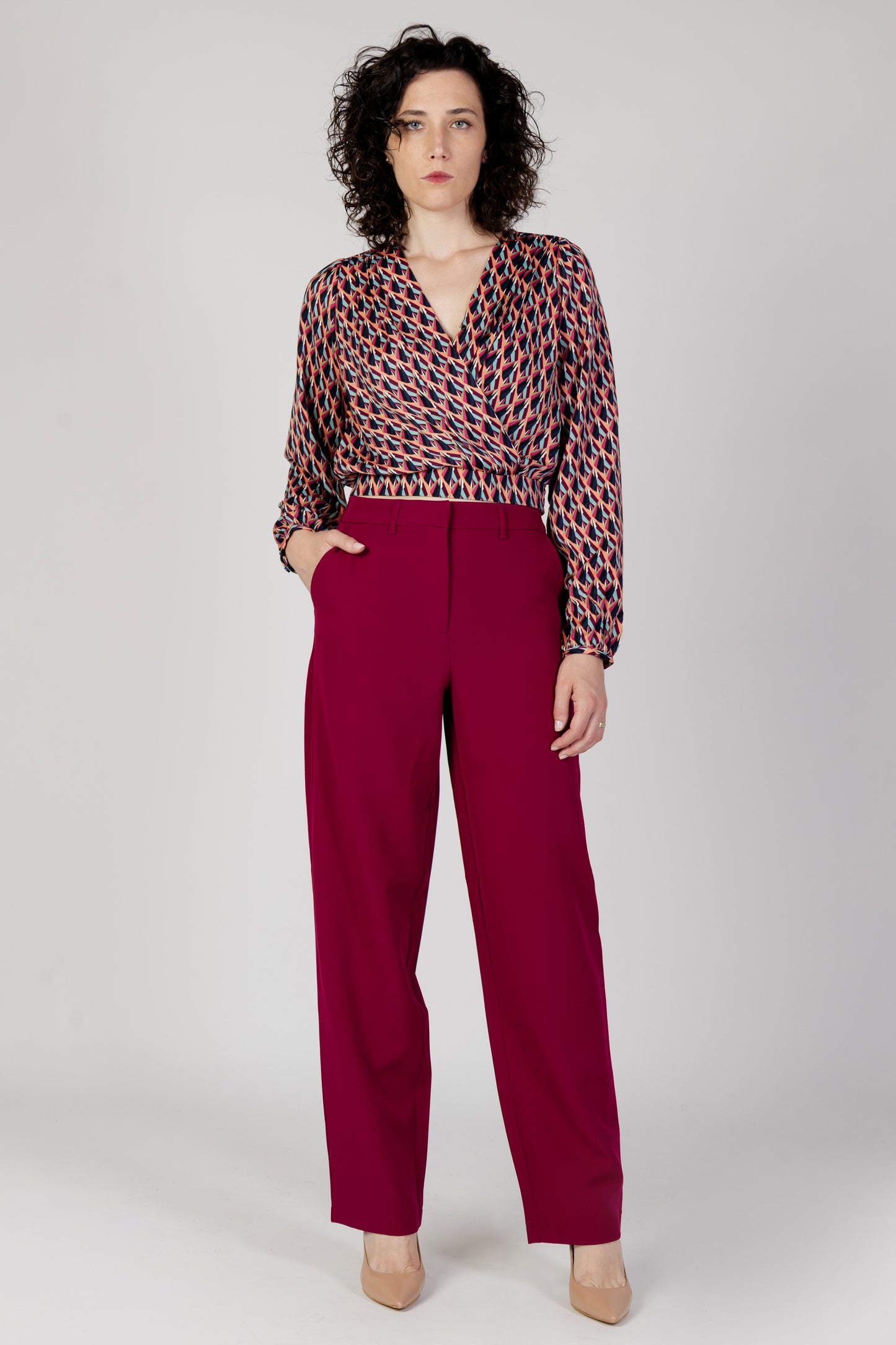 Vila Clothes Pantaloni Donna Vila Clothes 14083468 bordeaux Bordeaux