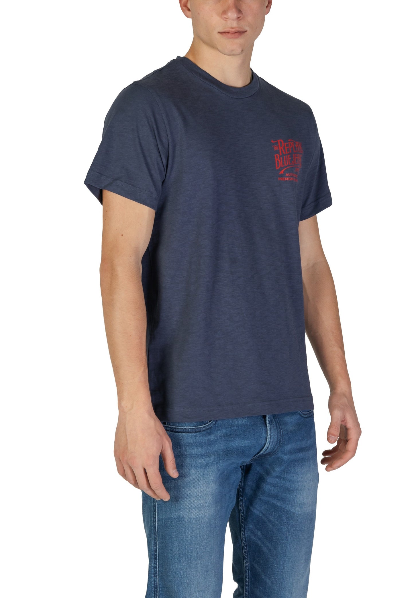 Replay T-Shirt Uomo Replay M3023.000.22336 blue Blu