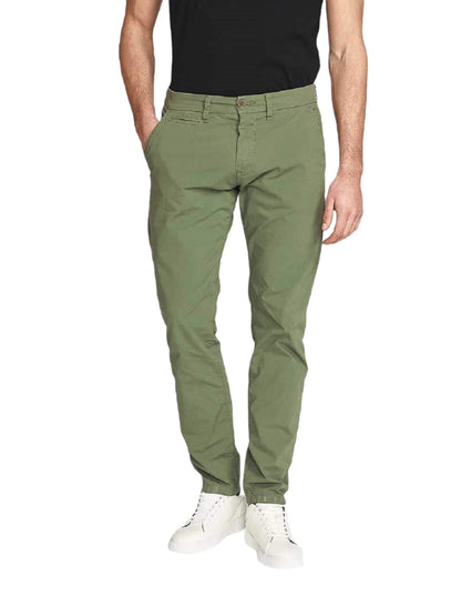 Pantalón chino de algodón Les Copains con pierna recta y bolsillos franceses en los laterales.