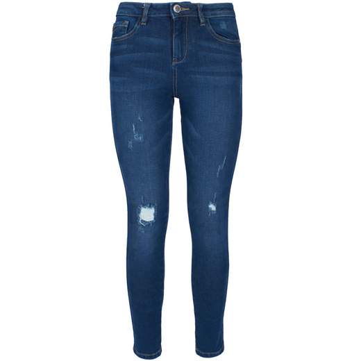 Jeans Yes Zee P377 X605 colore blu scuro da donna con dettagli graffiati