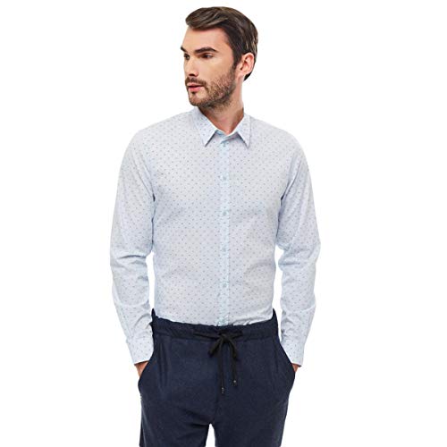 Camisa de hombre GAUDI JEANS 921BU45007 en tejido azul claro
