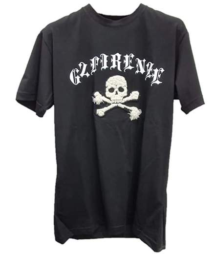 T-shirt G2FIRENZE SKULL Nero in cotone con stampa Girocollo, Manica corta, Stampa logo sulla parte anteriore